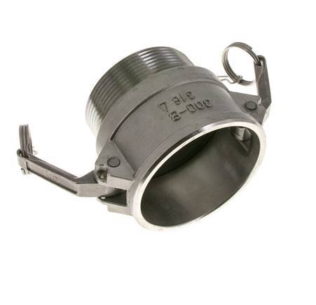 Acoplamiento de acero inoxidable Camlock DN 75 (3'') Rosca NPT macho de 3'' Tipo B MIL-C-27487
