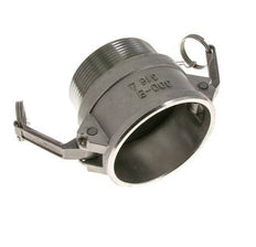 Acoplamiento de acero inoxidable Camlock DN 75 (3'') Rosca NPT macho de 3'' Tipo B MIL-C-27487