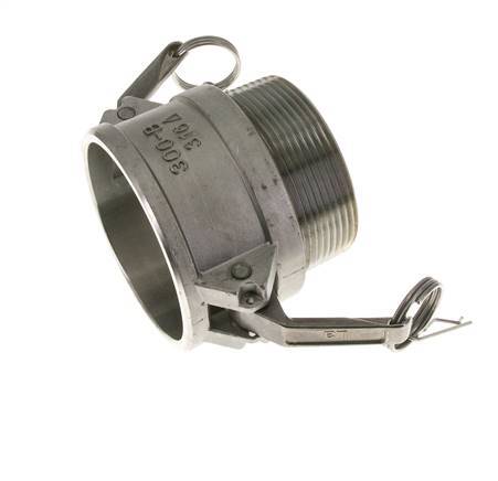 Acoplamiento de acero inoxidable Camlock DN 75 (3'') Rosca NPT macho de 3'' Tipo B MIL-C-27487