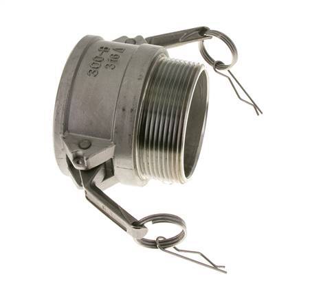 Acoplamiento de acero inoxidable Camlock DN 75 (3'') Rosca NPT macho de 3'' Tipo B MIL-C-27487