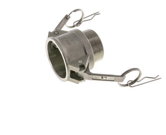 Acoplamiento de acero inoxidable Camlock DN 40 (1 1/2'') Rosca NPT macho de 1 1/2'' Tipo B MIL-C-27487