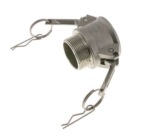 Acoplamiento de acero inoxidable Camlock DN 40 (1 1/2'') Rosca NPT macho de 1 1/2'' Tipo B MIL-C-27487