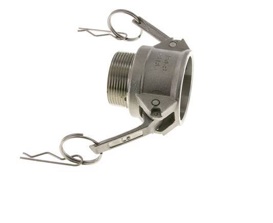 Acoplamiento de acero inoxidable Camlock DN 40 (1 1/2'') Rosca NPT macho de 1 1/2'' Tipo B MIL-C-27487