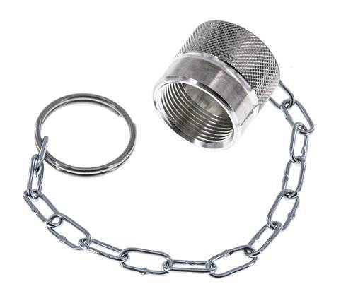 Tapa de protección contra el polvo de aluminio NPT 1/4" para tapón de acoplamiento con cadena
