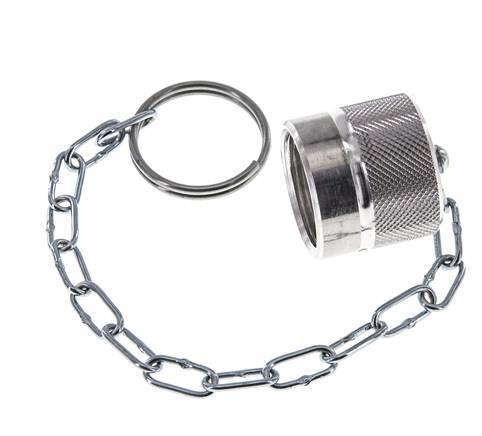 Tapa de protección contra el polvo de aluminio NPT 1/4" para tapón de acoplamiento con cadena
