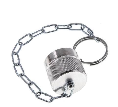 Tapa de protección contra el polvo de aluminio NPT 1/4" para tapón de acoplamiento con cadena
