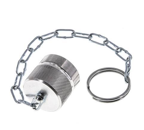 Tapa de protección contra el polvo de aluminio NPT 1/4" para tapón de acoplamiento con cadena