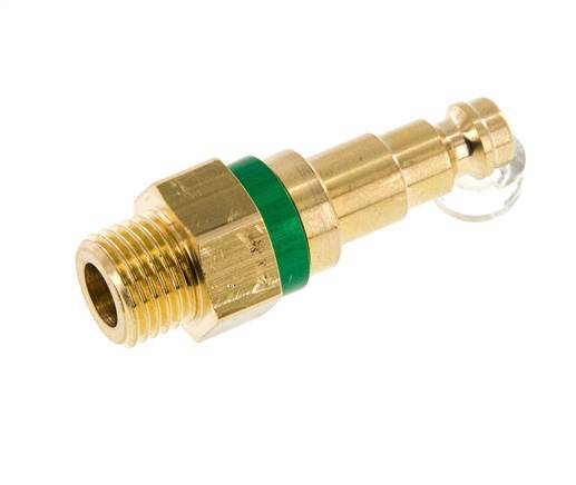 Acoplamiento de aire de latón DN 5 verde Enchufe G 1/4 pulgada macho de doble cierre
