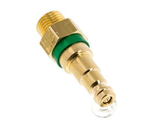 Acoplamiento de aire de latón DN 5 verde Enchufe G 1/4 pulgada macho de doble cierre