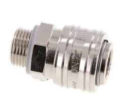 Latón niquelado DN 7.2 (Euro) Acoplamiento de aire Enchufe G 3/8 pulgadas Macho FKM