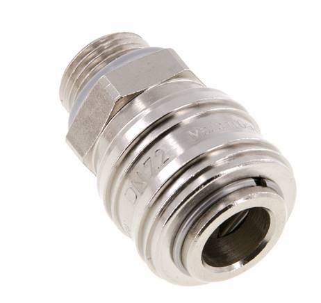 Latón niquelado DN 7.2 (Euro) Acoplamiento de aire Enchufe G 3/8 pulgadas Macho FKM