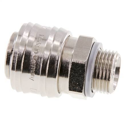 Latón niquelado DN 7.2 (Euro) Acoplamiento de aire Enchufe G 3/8 pulgadas Macho FKM