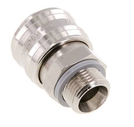 Latón niquelado DN 7.2 (Euro) Acoplamiento de aire Enchufe G 3/8 pulgadas Macho FKM