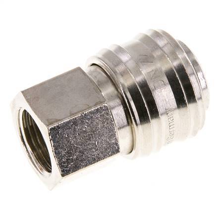 Latón niquelado DN 7.2 (Euro) Acoplamiento de aire Enchufe G 3/8 pulgadas Hembra FKM