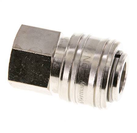 Latón niquelado DN 7.2 (Euro) Acoplamiento de aire Enchufe G 3/8 pulgadas Hembra FKM