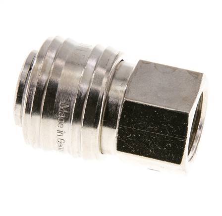 Latón niquelado DN 7.2 (Euro) Acoplamiento de aire Enchufe G 3/8 pulgadas Hembra FKM