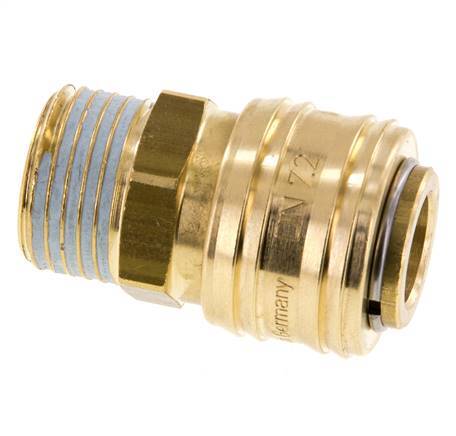 Latón DN 7.2 (Euro) Racor de acoplamiento de aire G 1/2 pulgada Macho FKM