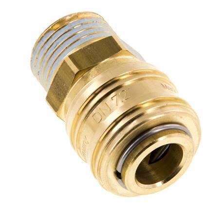 Latón DN 7.2 (Euro) Racor de acoplamiento de aire G 1/2 pulgada Macho FKM