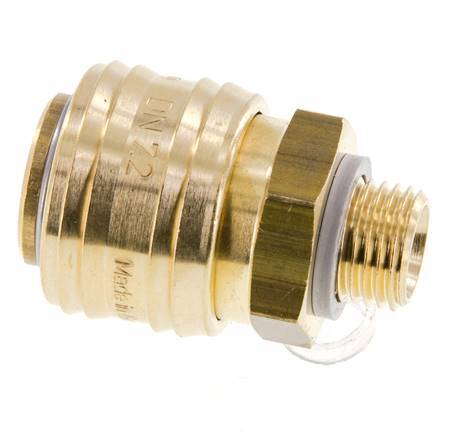 Acoplamiento de aire de latón DN 7.2 (Euro) Enchufe G 1/4 pulgadas macho FKM