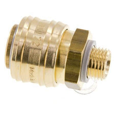 Acoplamiento de aire de latón DN 7.2 (Euro) Enchufe G 1/4 pulgadas macho FKM