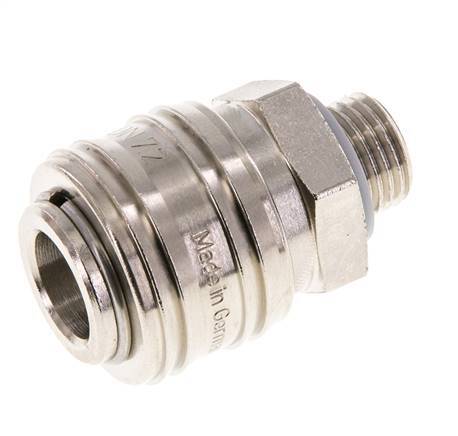 Latón niquelado DN 7.2 (Euro) Acoplamiento de aire Enchufe G 1/4 pulgada Macho FKM