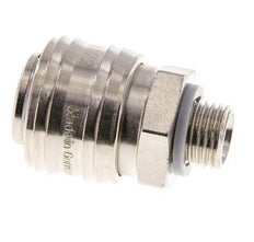 Latón niquelado DN 7.2 (Euro) Acoplamiento de aire Enchufe G 1/4 pulgada Macho FKM
