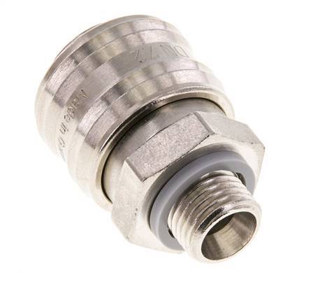 Latón niquelado DN 7.2 (Euro) Acoplamiento de aire Enchufe G 1/4 pulgada Macho FKM