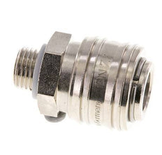 Latón niquelado DN 7.2 (Euro) Acoplamiento de aire Enchufe G 1/4 pulgada Macho FKM
