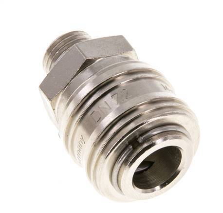 Latón niquelado DN 7.2 (Euro) Acoplamiento de aire Enchufe G 1/4 pulgada Macho FKM