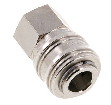 Latón niquelado DN 7.2 (Euro) Acoplamiento de aire Enchufe G 1/4 pulgada Hembra FKM