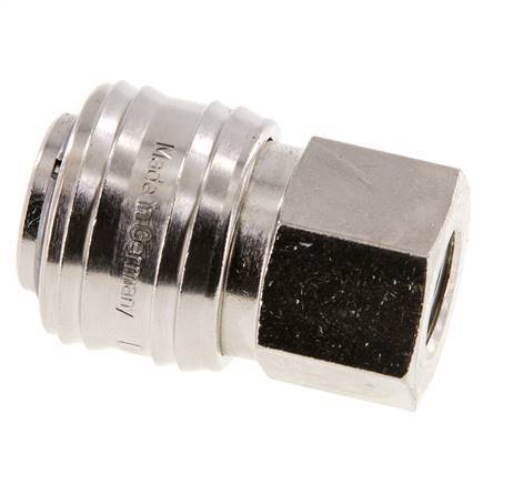 Latón niquelado DN 7.2 (Euro) Acoplamiento de aire Enchufe G 1/4 pulgada Hembra FKM