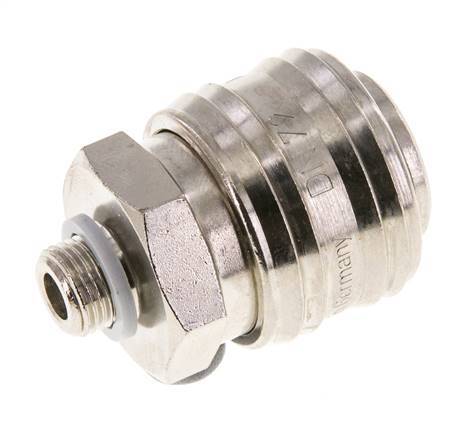 Latón niquelado DN 7.2 (Euro) Acoplamiento de aire Enchufe G 1/8 pulgadas Macho FKM