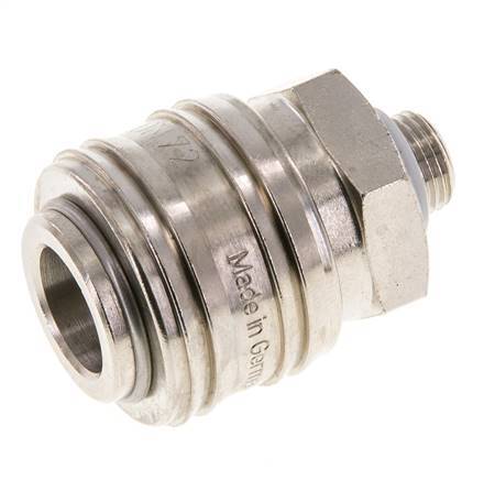 Latón niquelado DN 7.2 (Euro) Acoplamiento de aire Enchufe G 1/8 pulgadas Macho FKM