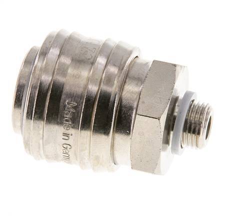 Latón niquelado DN 7.2 (Euro) Acoplamiento de aire Enchufe G 1/8 pulgadas Macho FKM