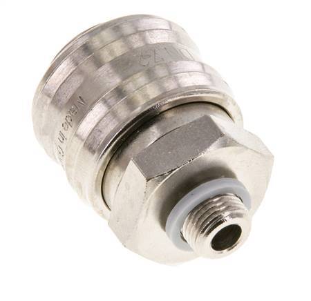 Latón niquelado DN 7.2 (Euro) Acoplamiento de aire Enchufe G 1/8 pulgadas Macho FKM