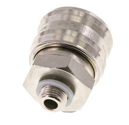 Latón niquelado DN 7.2 (Euro) Acoplamiento de aire Enchufe G 1/8 pulgadas Macho FKM