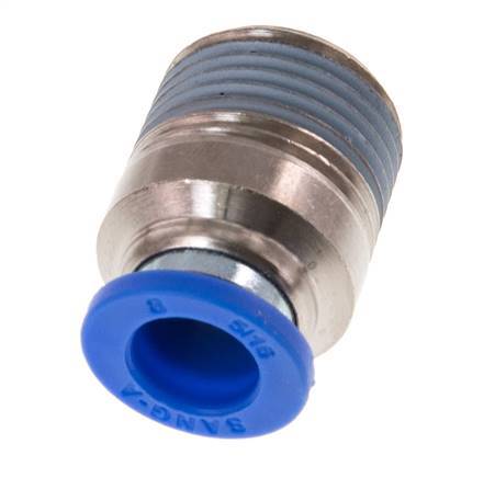 Racor rápido de 8mm x R3/8'' con rosca macho latón/PA 66 NBR hexágono interior [2 piezas]