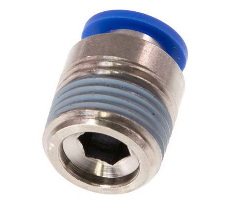 Racor rápido de 10mm x R1/2'' con rosca macho latón/PA 66 NBR hexágono interior [2 piezas]