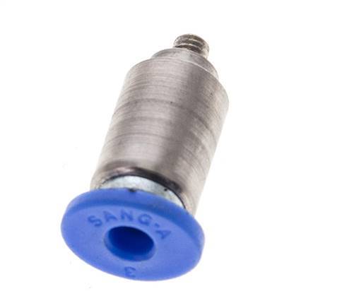 3mm x M 3 Push-in Fitting with Male Threads Brass/PA 66 NBR Inner Hexagon [2 Pieces]