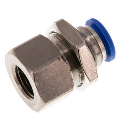Racor rápido de 10 mm x G1/4'' con rosca hembra Pasamuros de latón/PA 66 NBR