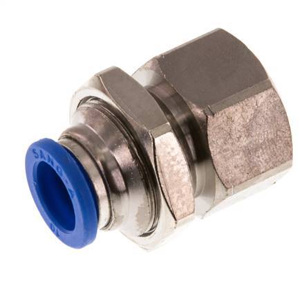 Racor rápido de 10 mm x G1/4'' con rosca hembra Pasamuros de latón/PA 66 NBR