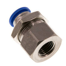 Racor rápido de 10 mm x G1/4'' con rosca hembra Pasamuros de latón/PA 66 NBR