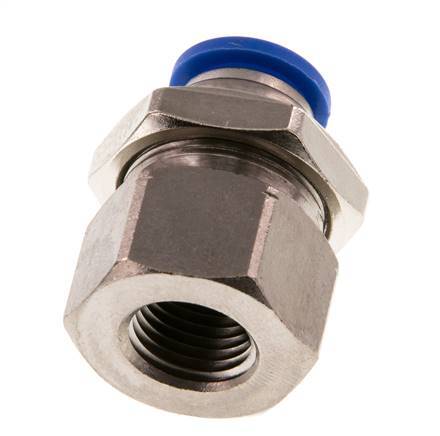 Racor rápido de 10 mm x G1/4'' con rosca hembra Pasamuros de latón/PA 66 NBR