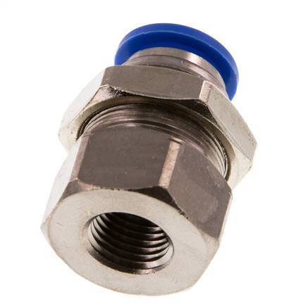 Racor rápido de 12 mm x G1/4'' con rosca hembra Pasamuros de latón/PA 66 NBR