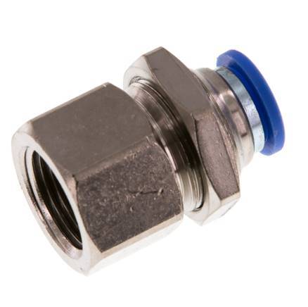 Racor rápido de 10 mm x G3/8'' con rosca hembra Pasamuros de latón/PA 66 NBR