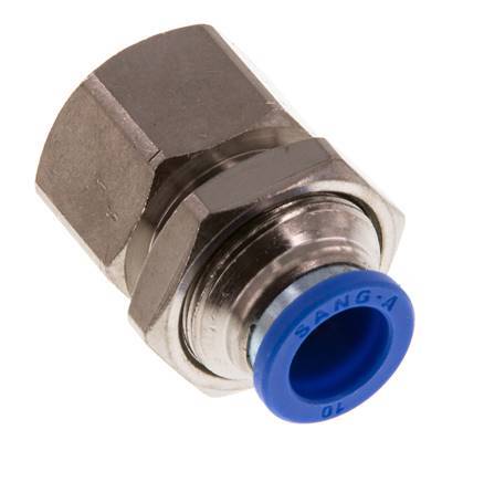 Racor rápido de 10 mm x G3/8'' con rosca hembra Pasamuros de latón/PA 66 NBR