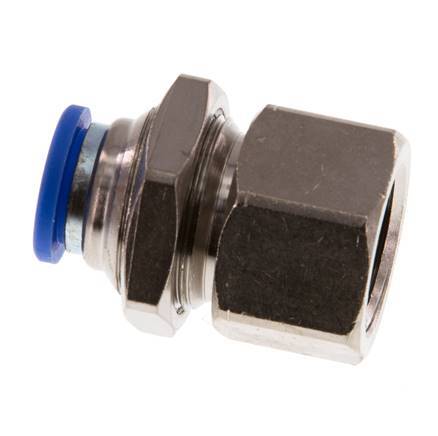 Racor rápido de 10 mm x G3/8'' con rosca hembra Pasamuros de latón/PA 66 NBR