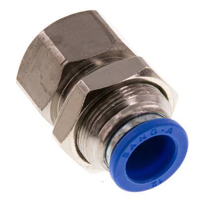 Racor rápido de 12 mm x G3/8'' con rosca hembra Pasamuros de latón/PA 66 NBR