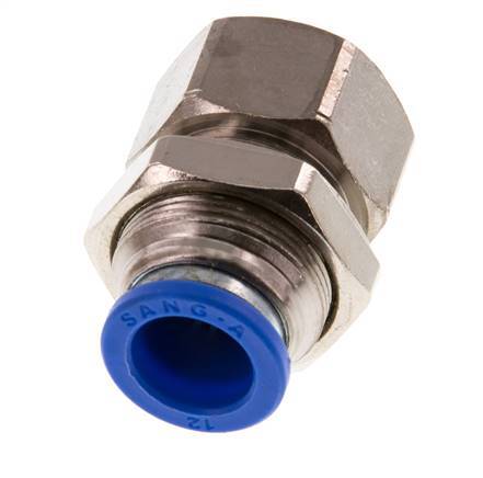 Racor rápido de 12 mm x G3/8'' con rosca hembra Pasamuros de latón/PA 66 NBR