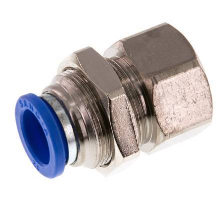 Racor rápido de 12 mm x G3/8'' con rosca hembra Pasamuros de latón/PA 66 NBR